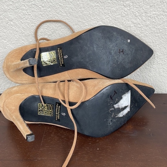 Jeffrey Campbell Brielle Lace Up Pointed Toe Stiletto Heels Camel Tan Sz 9 - Picture 13 of 16